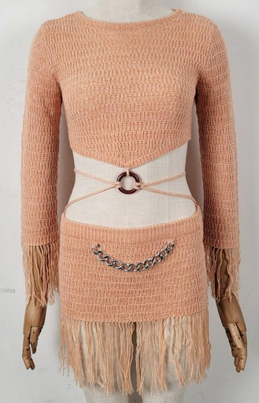 Fringe Knit Dress