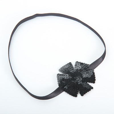 Elastic Headwrap w/ Sequins flower