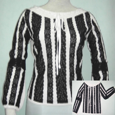 Sell Ladies' back and white lace pullover