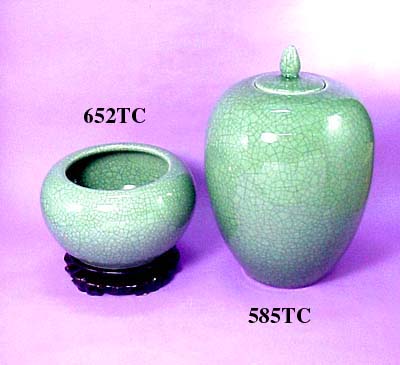 Celadon Crackle Jar & Pot