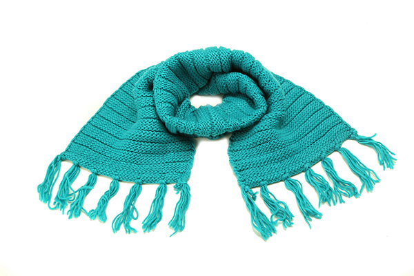Turquoise Polyester Winter Scarf