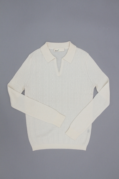 Cable And Rib Polo Shirt Jumper