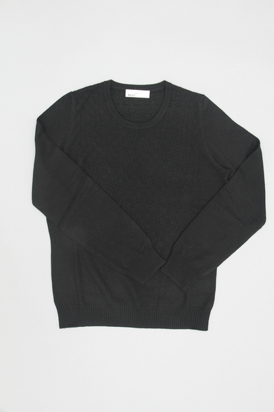 Textured Check Crewneck Jumper