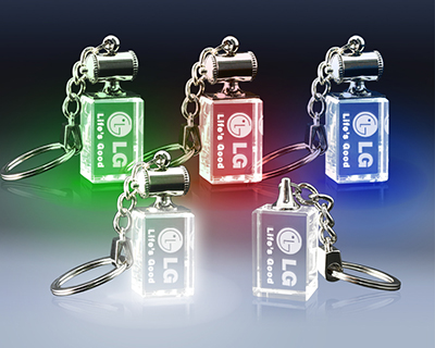 Blue/Green/White/Red light Rectangular-Shaped Keychain