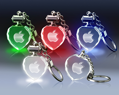 Blue/Green/White/Red light Heart-Shaped Keychain