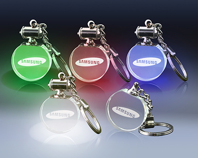 Blue/Green/White/Red light Round-Shaped Keychain