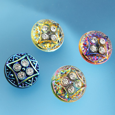 Real Glass with Stone Shank buttons (Handwork)