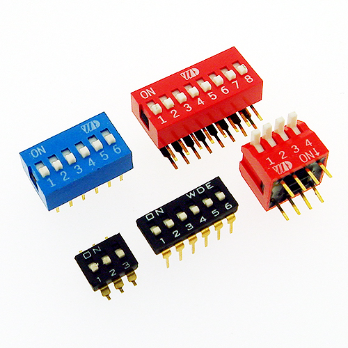 DIP Switch in SPST Circuit, Supports Upto 12 Actuators, 25mA 24V DC Switching Rating, with RoHS