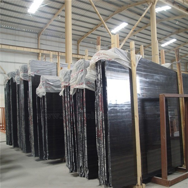 Black Wood Grainy Marble Slab Price