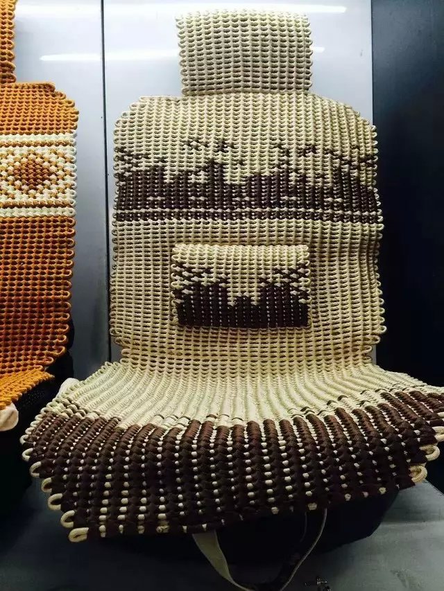 Hand-knitted Flax Car Seat cushion