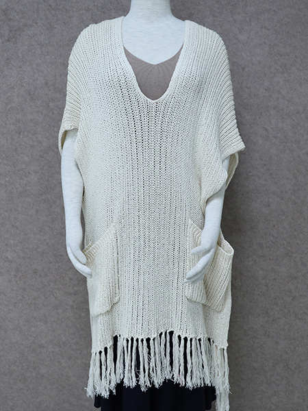 V Neck OP with Fringe
