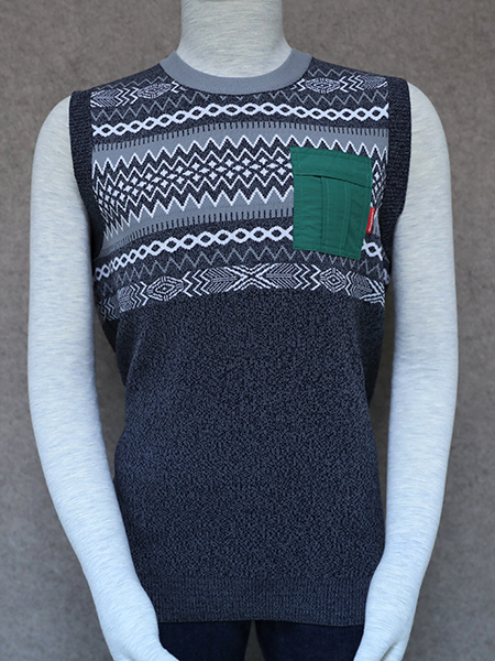 Jacquard Vest with Pocket