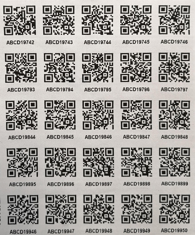 QR Woven Label with Sequence Unique Number
