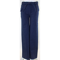 Woven Stripe Pants with Self Fabric Belt, PENFW20-011