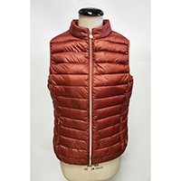 Woven Recycle Quilted Vest with Stand Collar