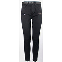 Woven Zip Front Pocket Jeans