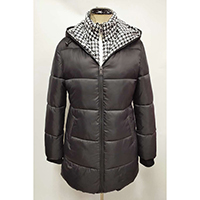 Woven Quilted Jacket with Printed Hood and Collar