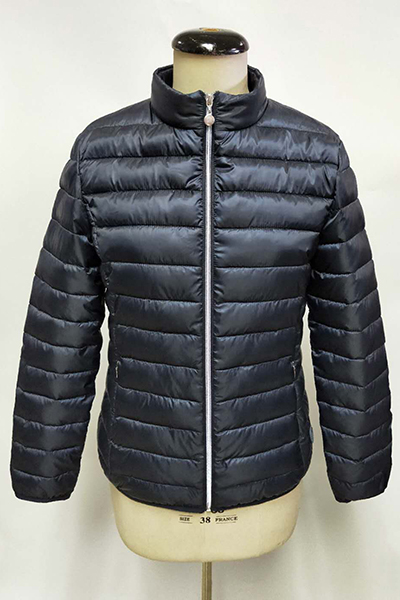 Woven Recycle Quilted Jacket with Stand Collar