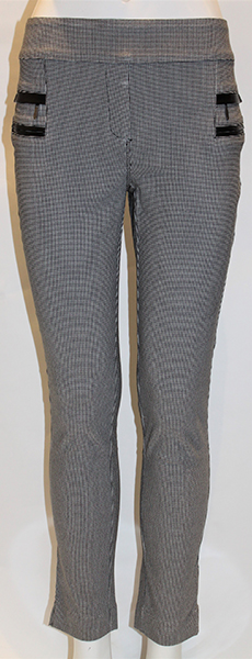 Woven Y/D Mini Check with Imitation Leather Zip Pocket