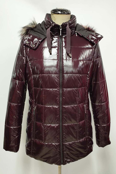 Woven Quilted Padding Jacket with Imitation Fur Hood