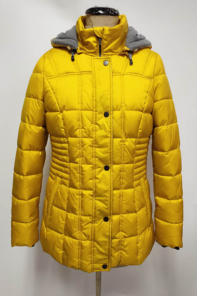 Woven Shiny Quilted Padding Jacket with Hood