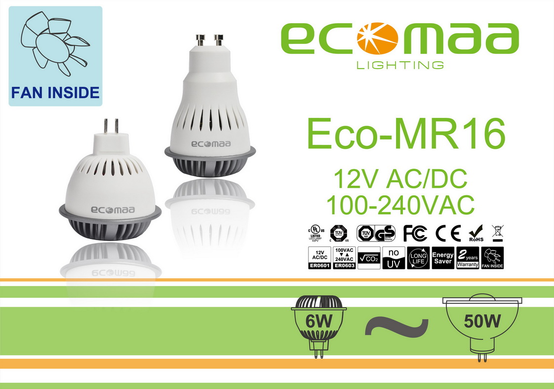 Ecomaa Led Mr16 With Fan Inside