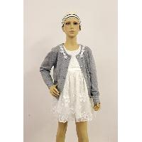 Neck Lace Trim Cardigan