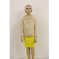 Chiffon Scarf with Chest Beading Pullover