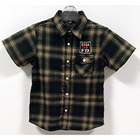 New Style Kid's Cotton Cheap Flannel Short Sleeve Checkers Woven Shirt