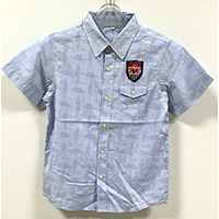 Leisure Kid's Cotton Easy Care Printed Pattern Casual Shirt with a Badge and Flaped Chest Pocket