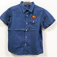ODM Cheap Kid's 100% Cotton Denim Short Sleeve Casual Shirt