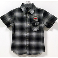 High Quality Classic Children's 100% Cotton Halloween Plaid Short Sleeve Woven Shirt