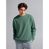 Unisex 100% Recycle Cotton Acid Wash Vintage Look Pullover