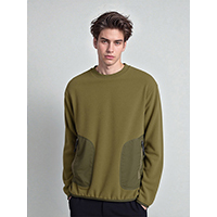 Unisex Super Soft Cotton Crew Neck Patch Pocket Engyme Wash Pullover