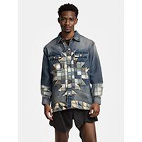 Men's Preimum Patch Work Pattern With Super Vintage Wash Denim Jacket