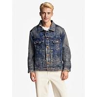 Men's Japan Denim Fabric Classic Wash And Cutting Jacket
