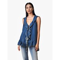 Women's Japan Fabric Bleach Denim Tops