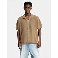 Men's Linen See Through Beach Pointelle Knitted Cardigan