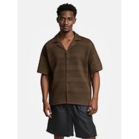 Men's Linen Cotton Quick Dry Pointelle Aloha Knitted Shirt