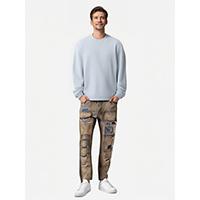 Mens Distressed Multi-Layer Vintage Jeans