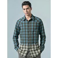 Boys 100% Fine Cotton Checker Dip Dye Shirt