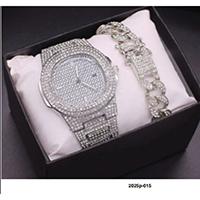 Jewelry /Jewellery And Accessory Handcraft Vacuum Plating Stainless Steel Watch And Bracelet With Diamond