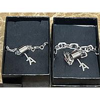 Jewelry /Jewellery And Accessory Vacuum Plating Mechanical Stainless Steel Bracelet With Logo Pendant