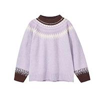 Children Pure Extra Fine Merino Wool Jacquard Knitted Pullover