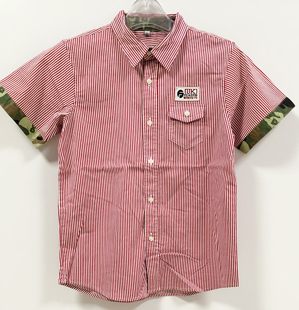 Hip Hop Dance Boy's Import Cotton Italian Style Vertical Stripe and Contrasted Cuff Woven Shirt