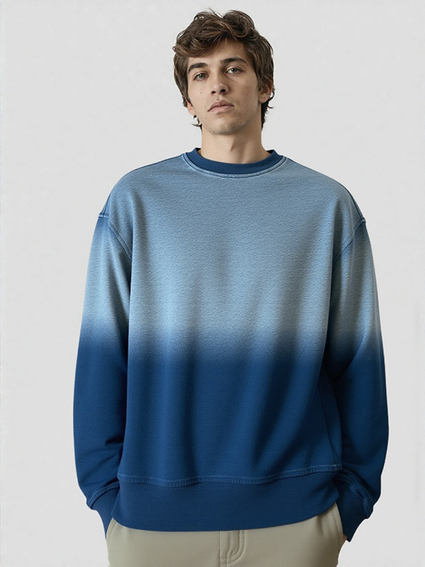 Unisex Soft Handfeel Recycle Material Dip Dye Knitwear