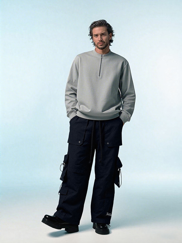 Young Mens 100% Twill Cotton Cargo Pants With Fashionable Cutting Shape