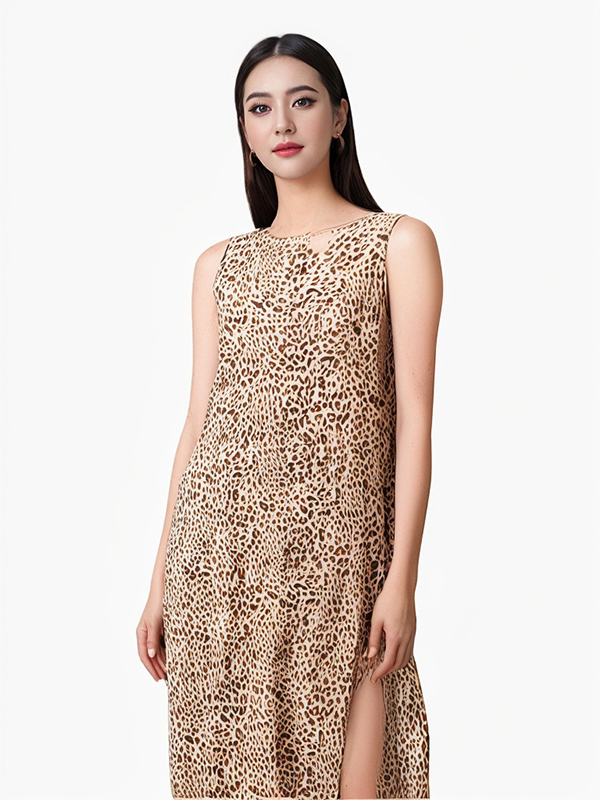 Women's Digital Leopard Print Cooling Touch Woven Dress