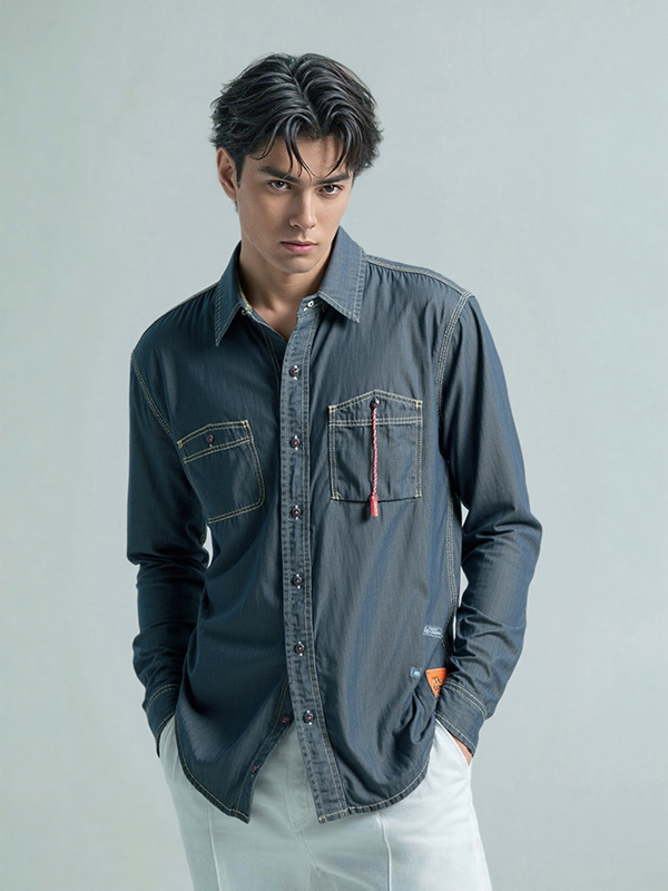 Men's Tencelviscose Cotton Denim Shirt