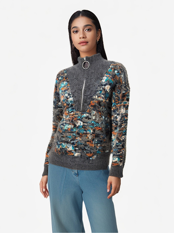 Women's 100% Pure Merino Knitted Half Zip Sweater